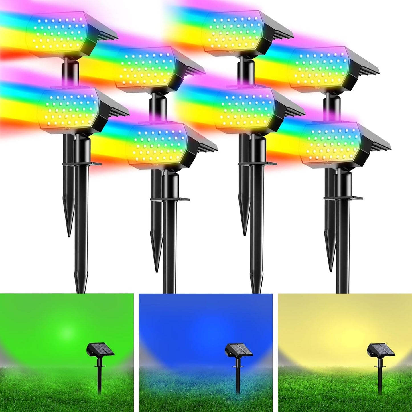 Outdoor Ground Lights 8 Pieces 3000K Color Changing