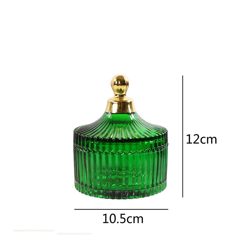Green Glass Container Small Dark green