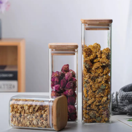 Square Glass Jar 3-Set - 300ml, 450ml & 600ml