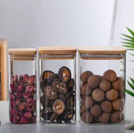 Square Glass Jar 3-Set (H 15cm) - 450ml, 800ml & 1200ml