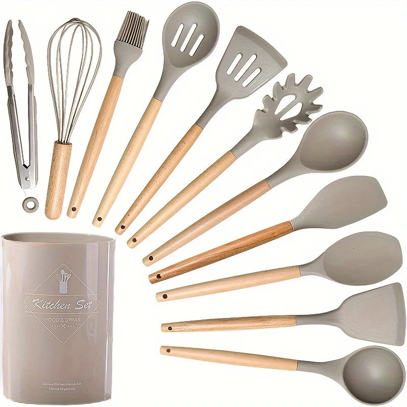 12-Piece Kitchen Utensils Set Khaki 12-Piece Set