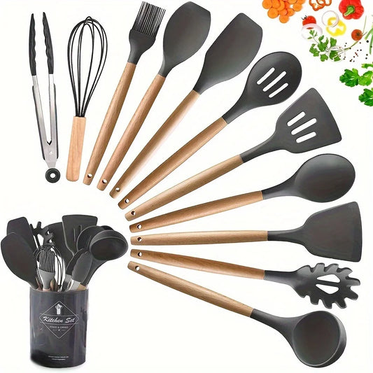 12-Piece Kitchen Utensils Set Gray 12-Piece Set